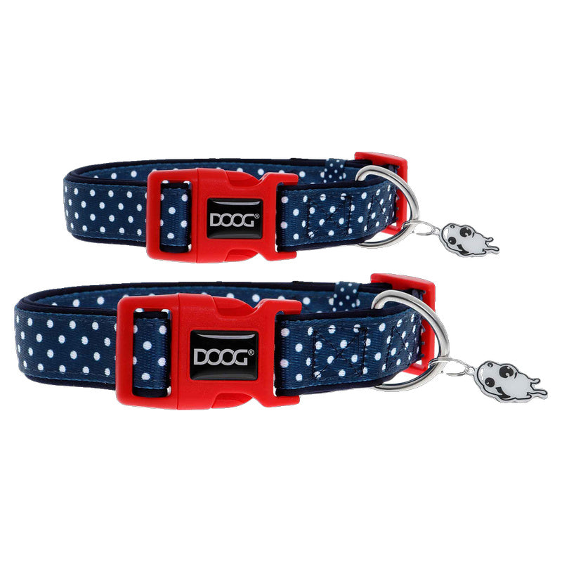 Doog Stella Dog Collar (Navy with White Spots)