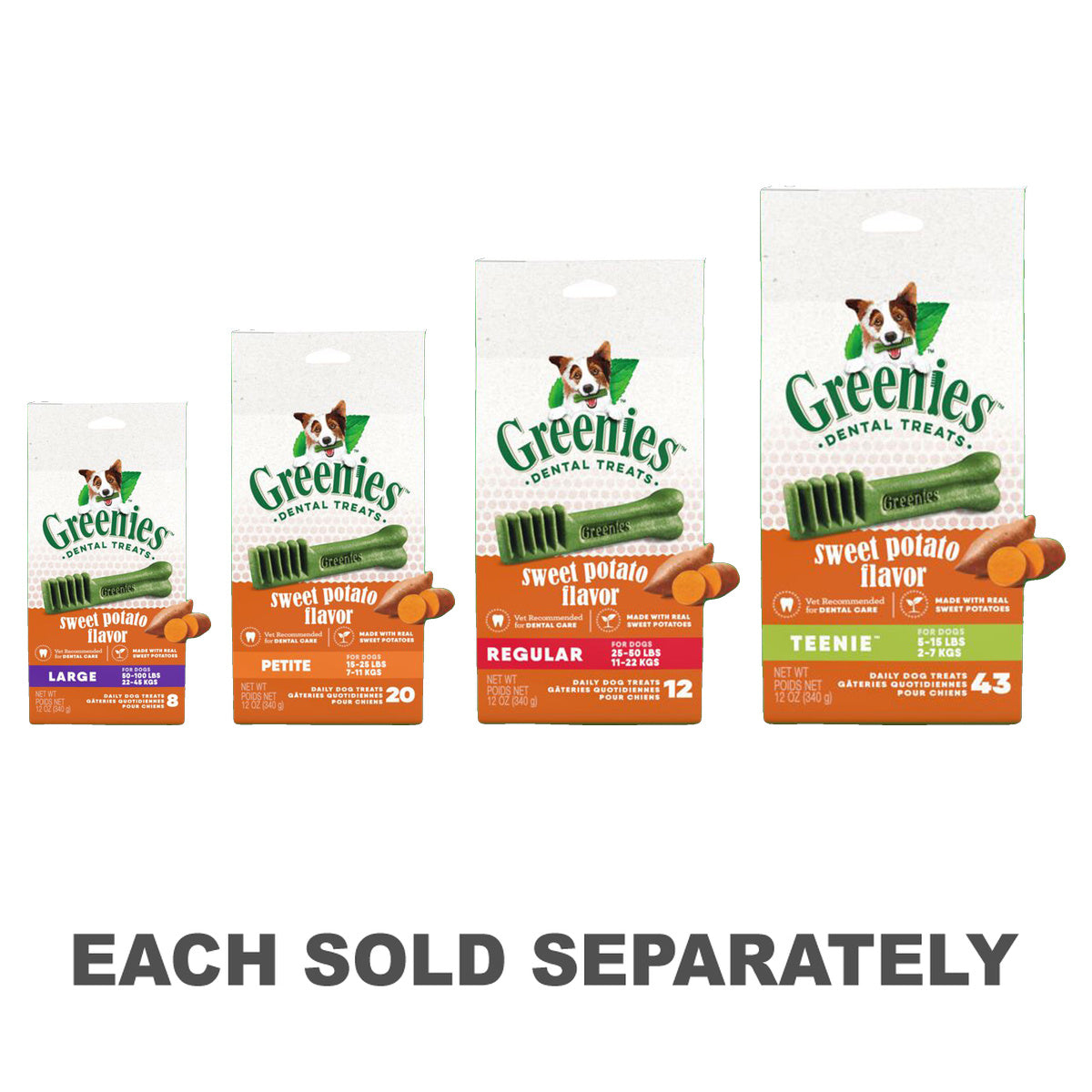 Greenies Sweet Potato Dog Treat Pack 340g