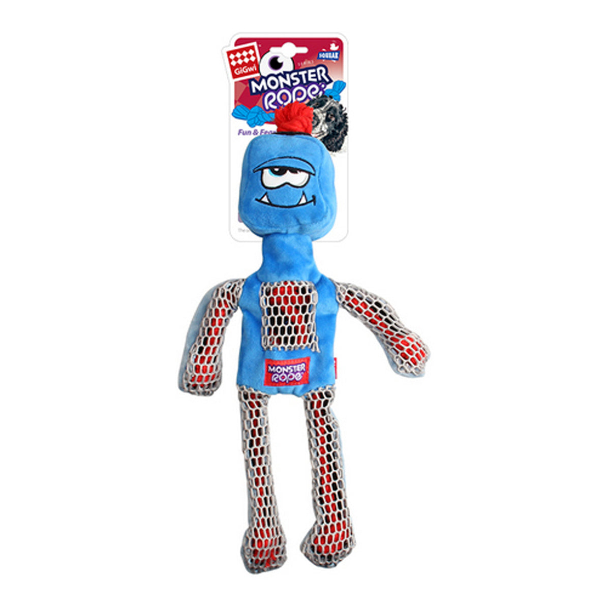Gigwi Monster Rope Dog Toy Squeaker (Medium/Large)