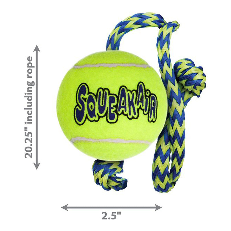 Kong Airdog Squeaker Ball with Rope (Medium)