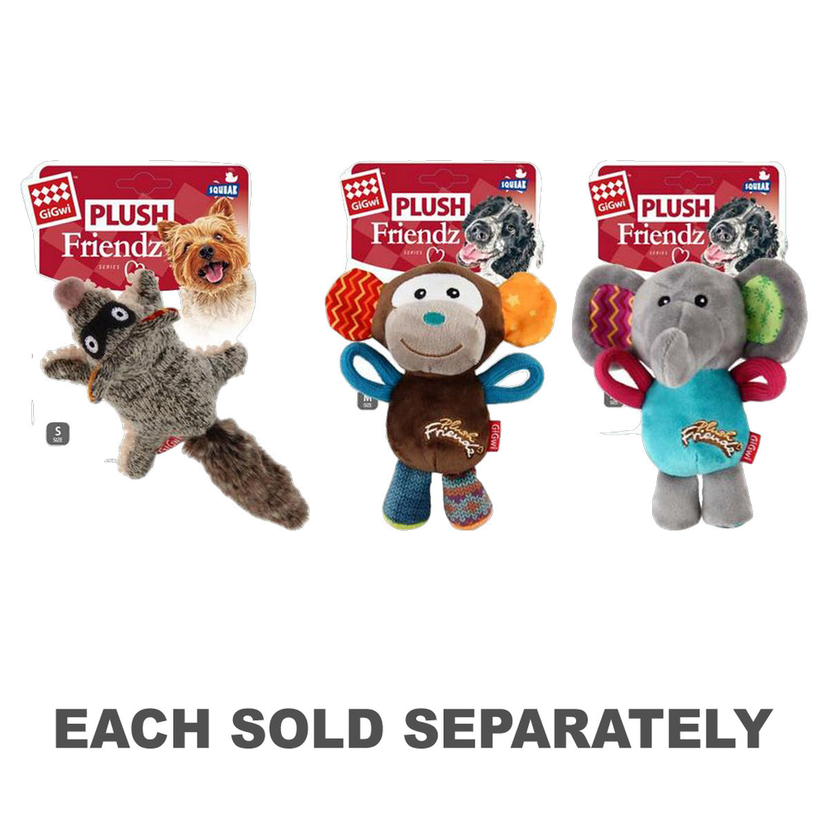 Gigwi Plush Friends Dog Toy with Squeaker