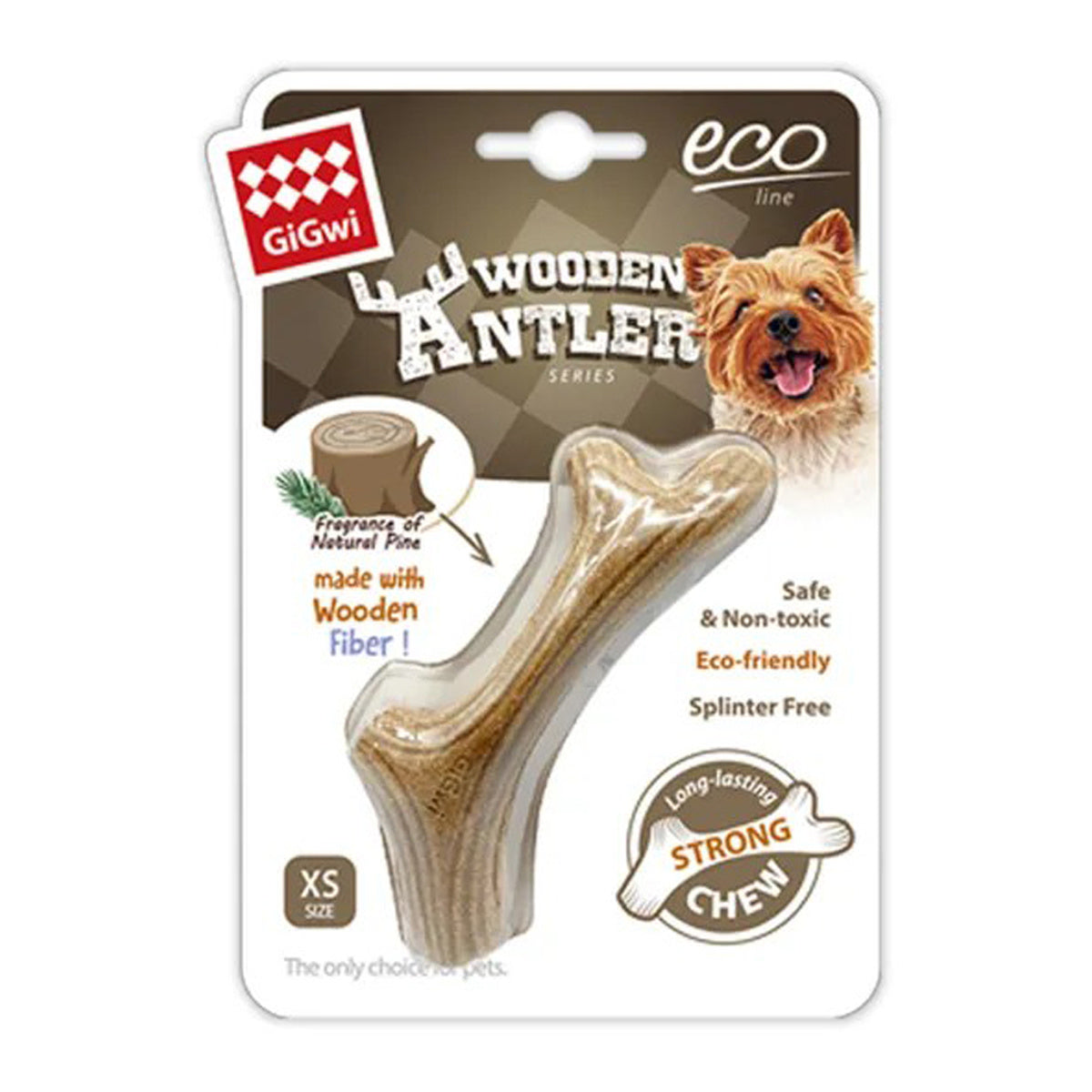 Gigwi Dog Chew Wooden Antler Dog Toy