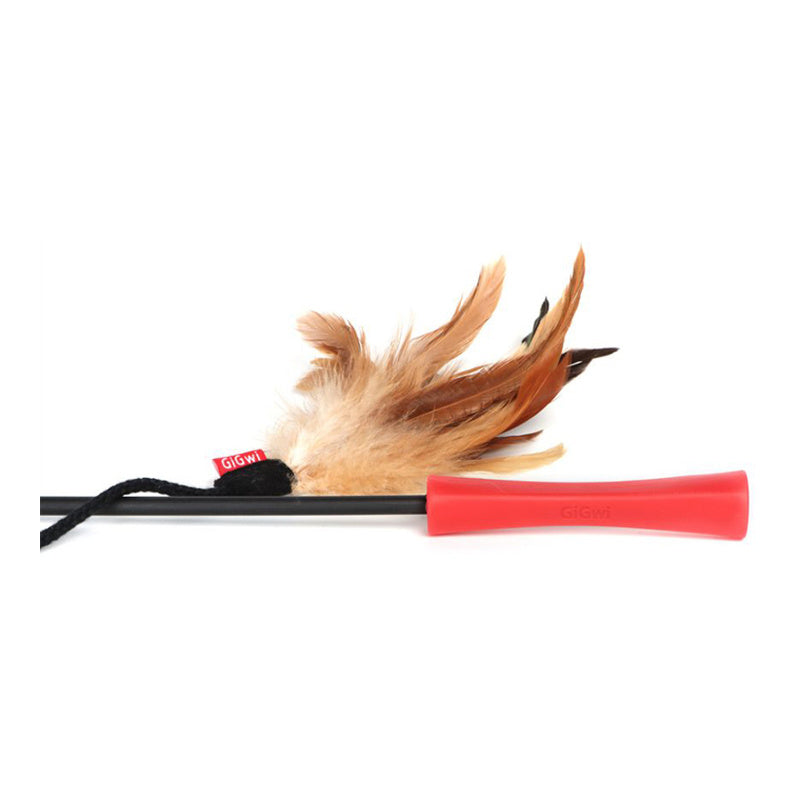 Gigwi Feather Teaser Catwand with Natural Feather Plush Tail