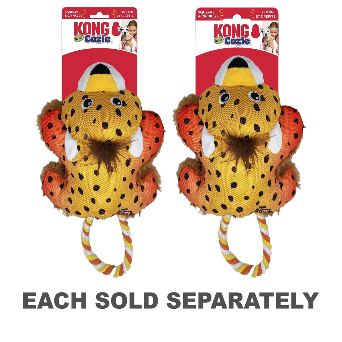 Kong Cozie Tuggz Cheetah Plush Toy
