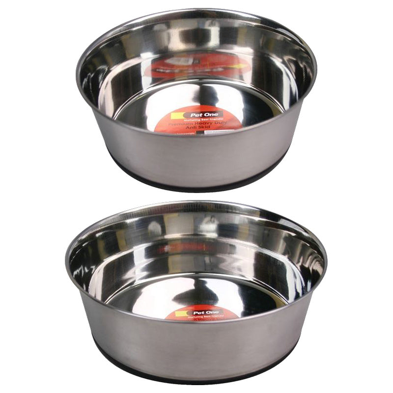 Pet One Heavy Duty Anti Skid Stainless Steel Bowl