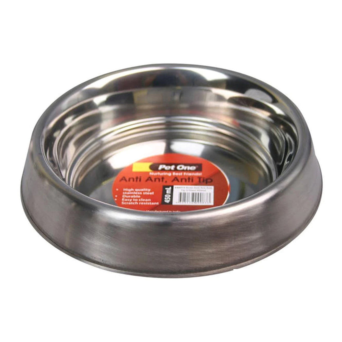 Pet One Anti Ant Anti Tip Stainless Steel Bowl