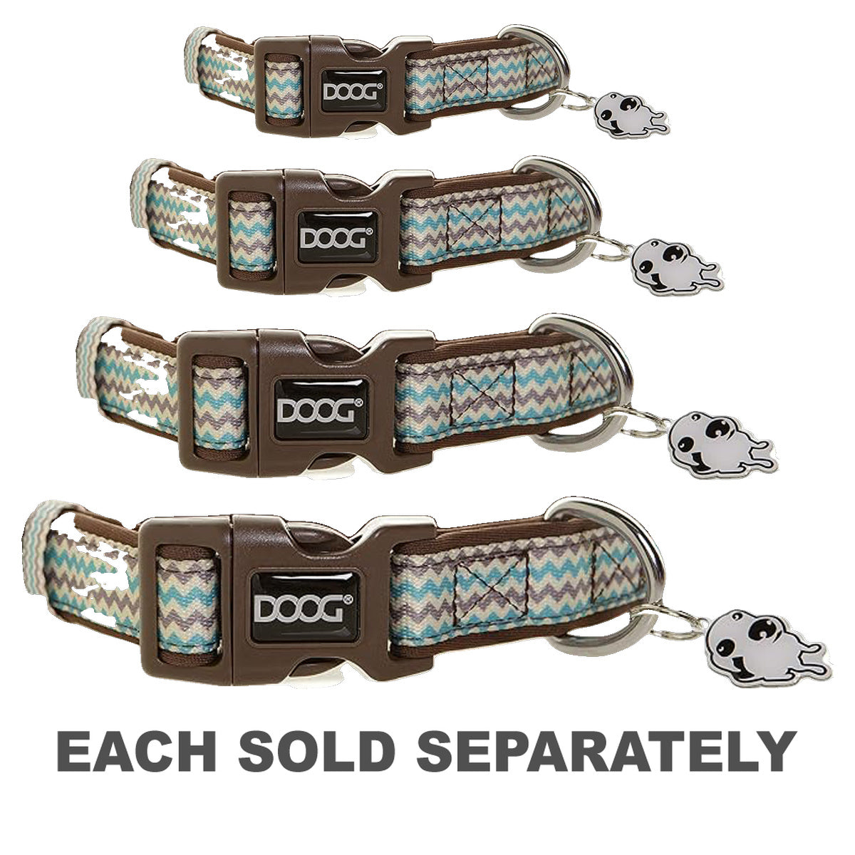 Doog Benji Collar with Brown & Blue Zigzag