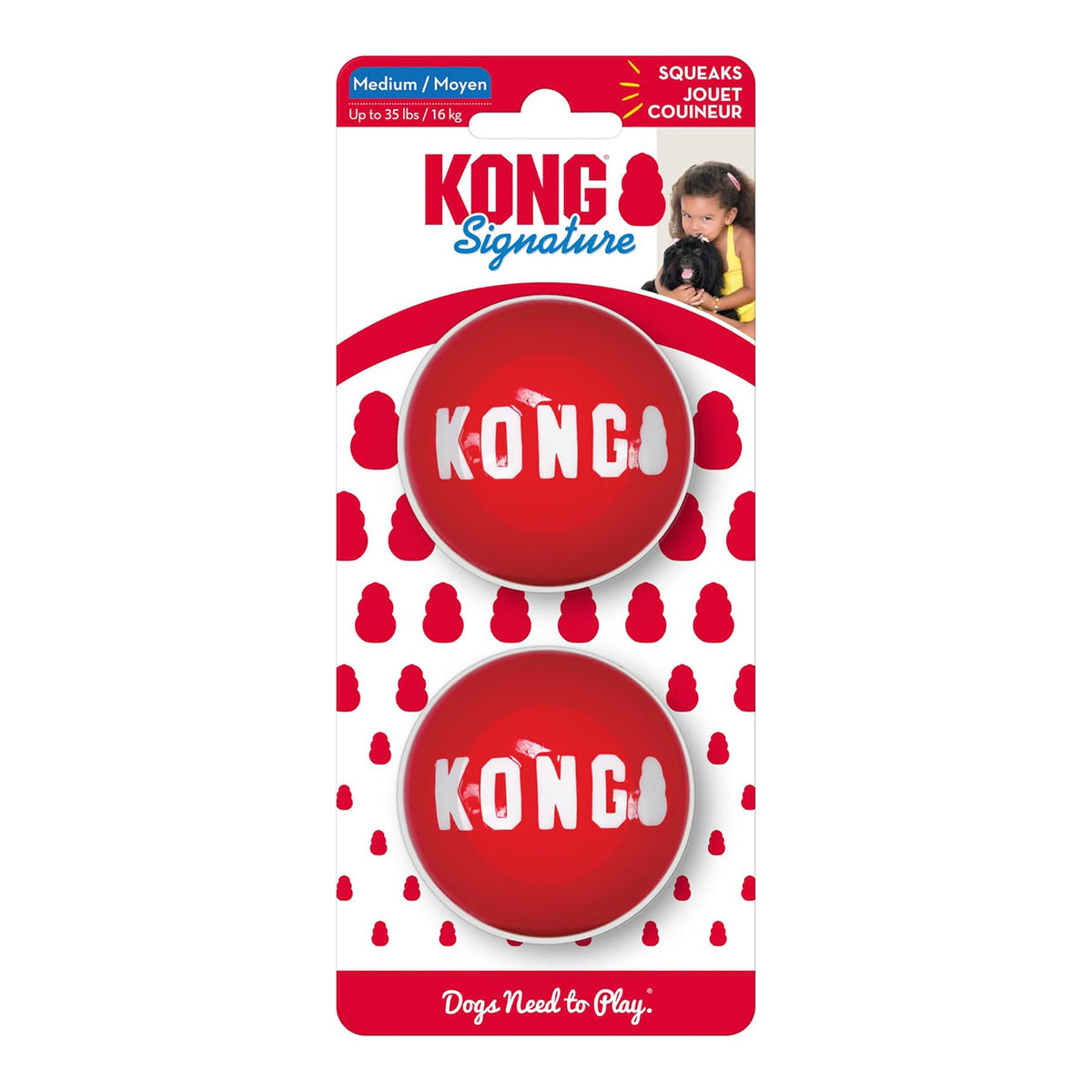 Kong Signature Balls Toy 2pk