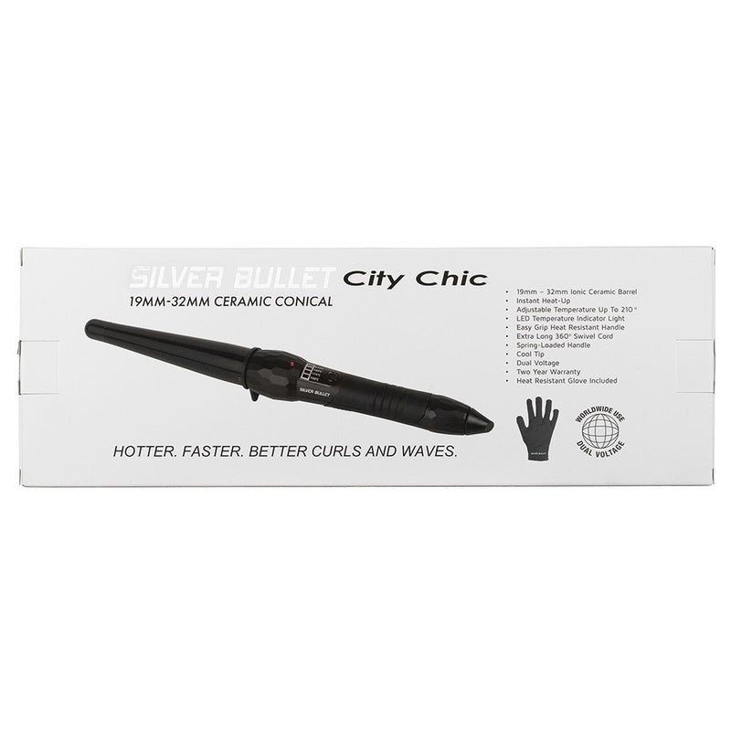 Silver Bullet City Chic Ceramic Conical Curling Iron (Large)