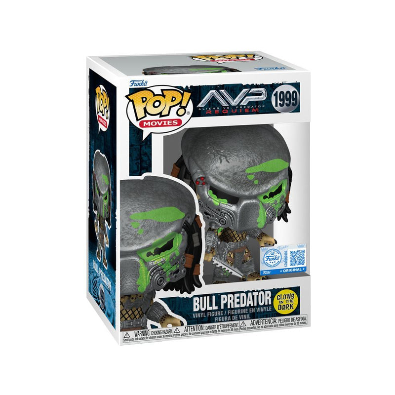 Alien Vs Predator Bull Predator Battle Damaged US Glow Pop!