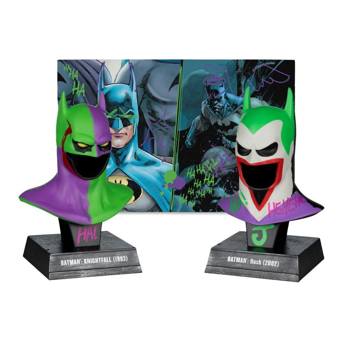 Batman Hush & Knightfall Cowl Jokerized 1:3 Gold Label 2pk