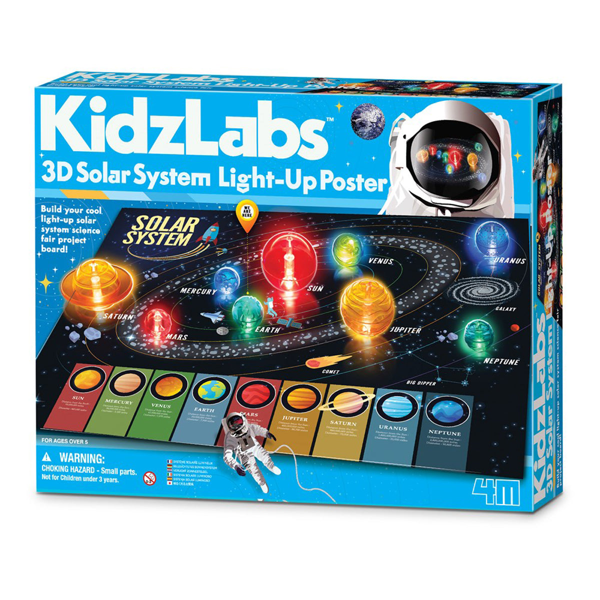 4M KidzLabs 3D Solar System Light-Up Poster Board