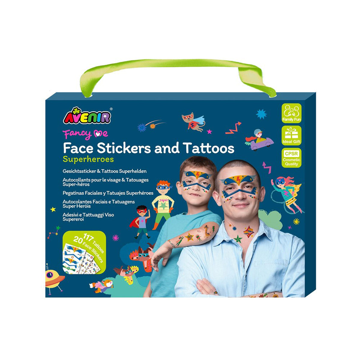 Avenir Face Stickers and Tattoos