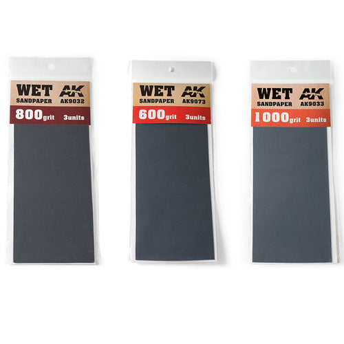AK Interactive Wet Sandpaper 3pcs