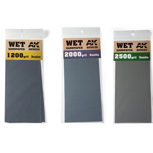 AK Interactive Wet Sandpaper 3pcs