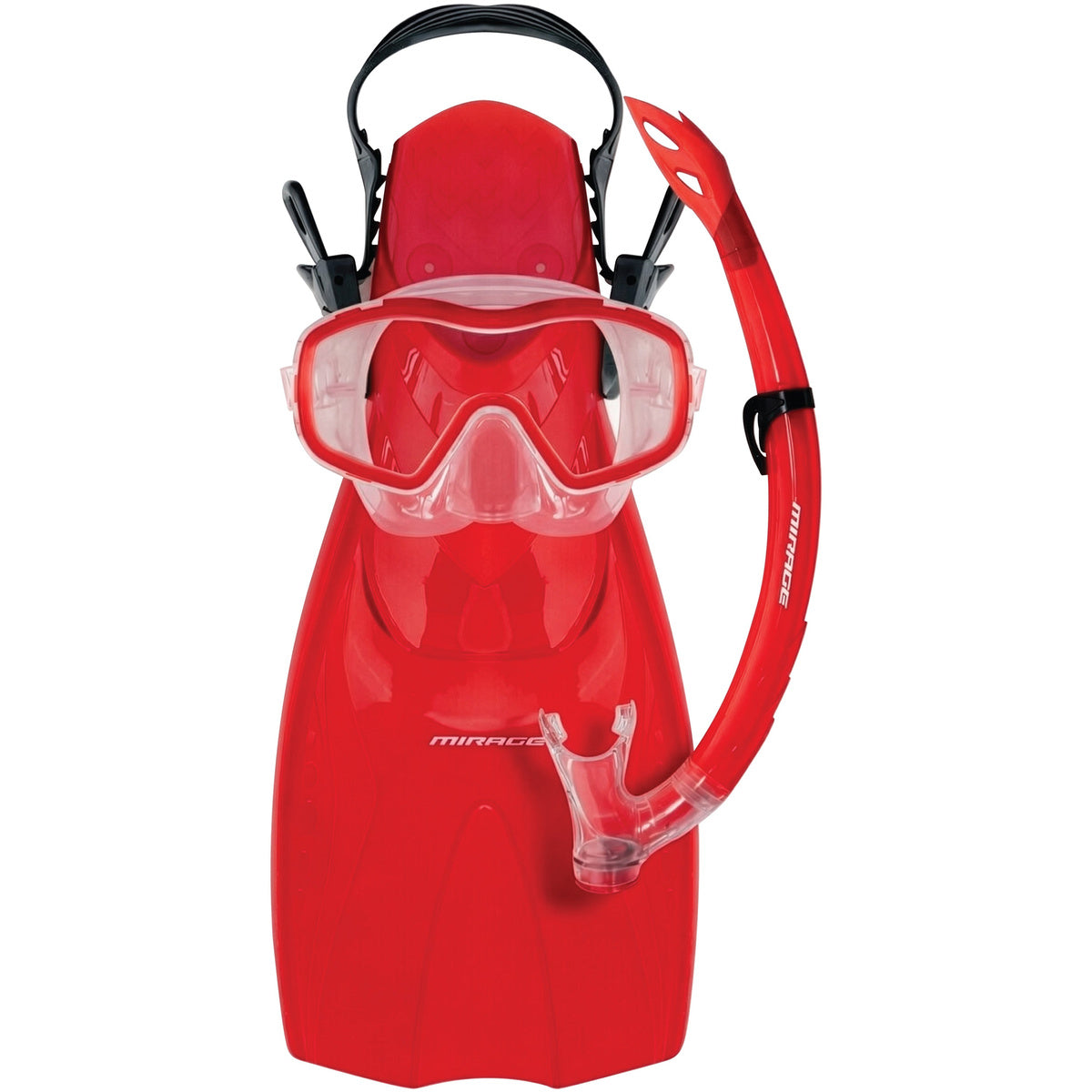 Shrimp Junior Silitex Mask, Snorkel & Fin Set (Red)