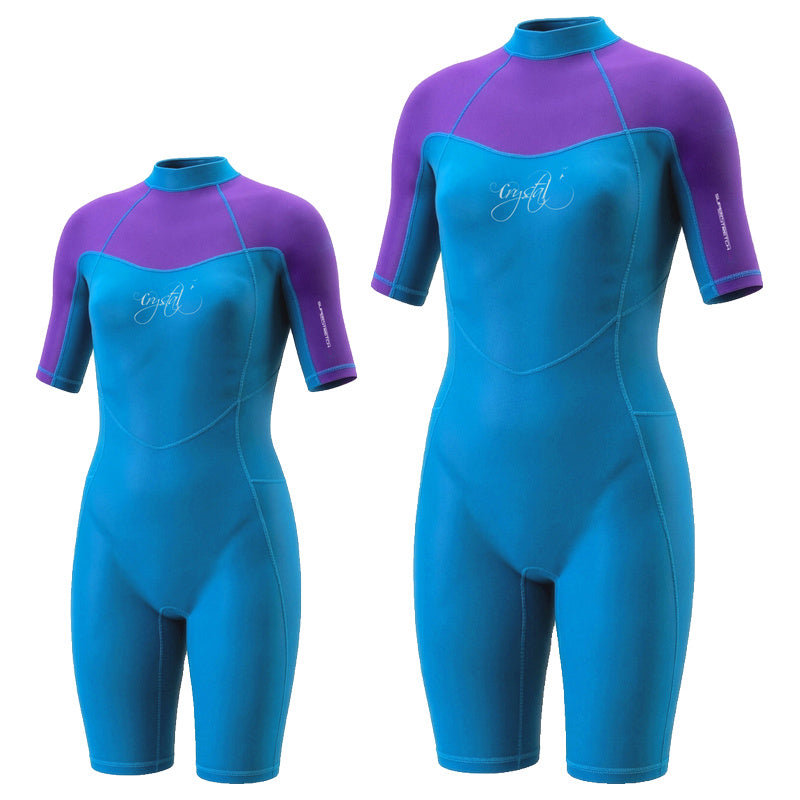 Girls' Superstretch Springsuit 2mm (Blue/Purple)