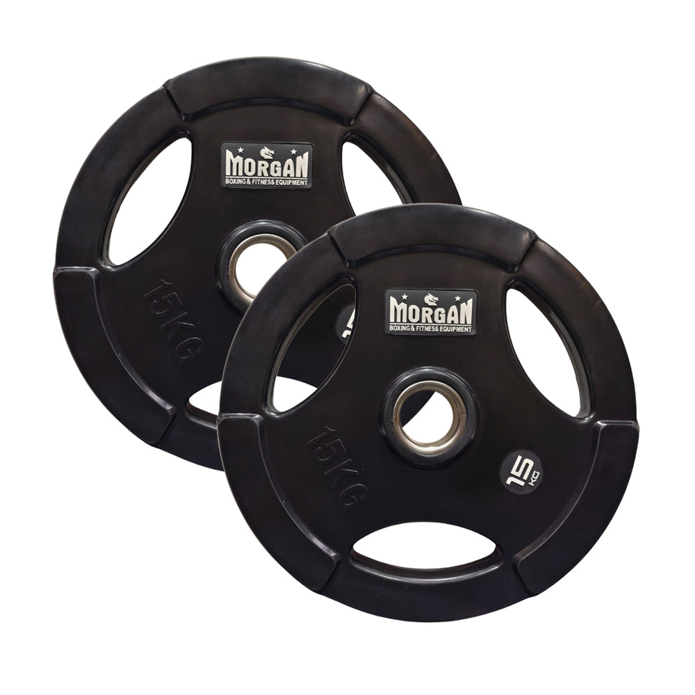 Morgan Tri-Grip Rubber Coated Olympic Weight Plates (Pair)