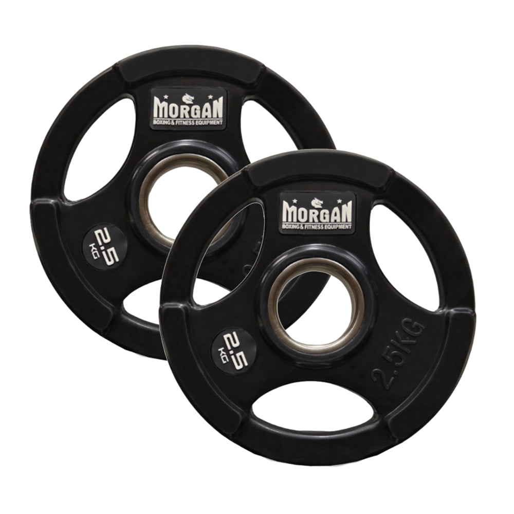 Morgan Tri-Grip Rubber Coated Olympic Weight Plates (Pair)