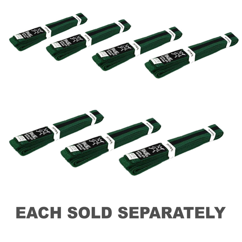 Yamasaki Coloured Martial Arts Belts w/ Black Stripe (Green)