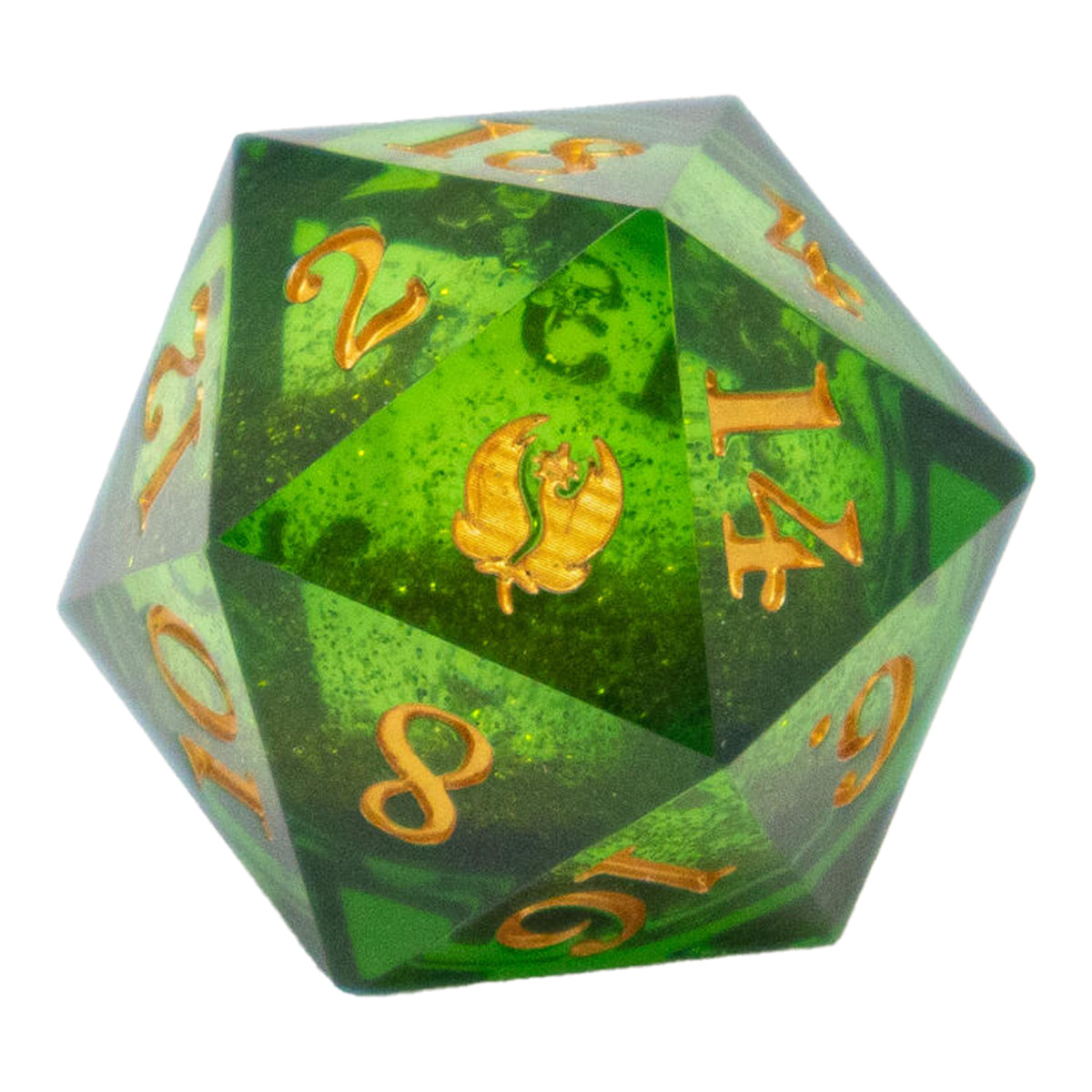 Leaf Green Liquid Core d20 Dice Set