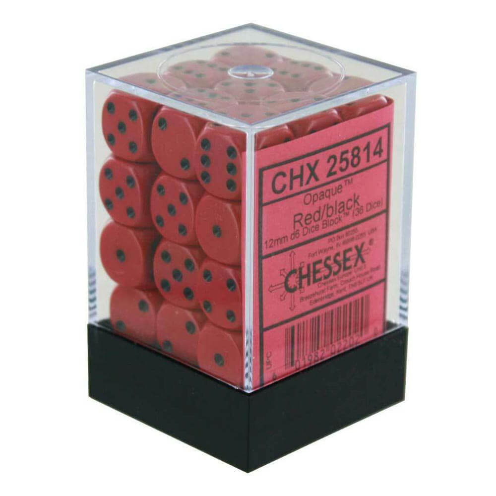 D6 Dice Opaque 12mm (36 Dice)