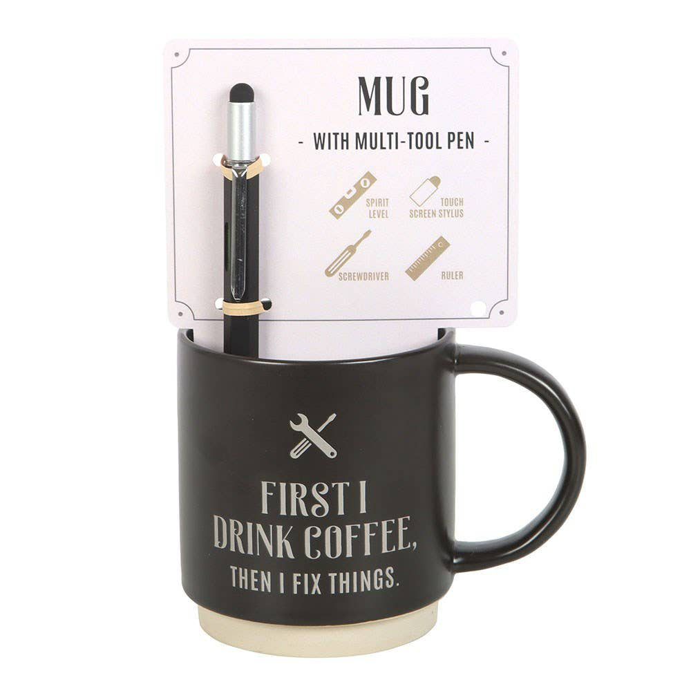 First I Drink Coffee Mug with Multi tool Pen