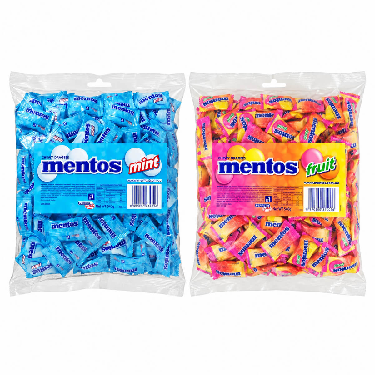 Mentos Pillowpack 540g Bundle Duo (Mint & Fruit)