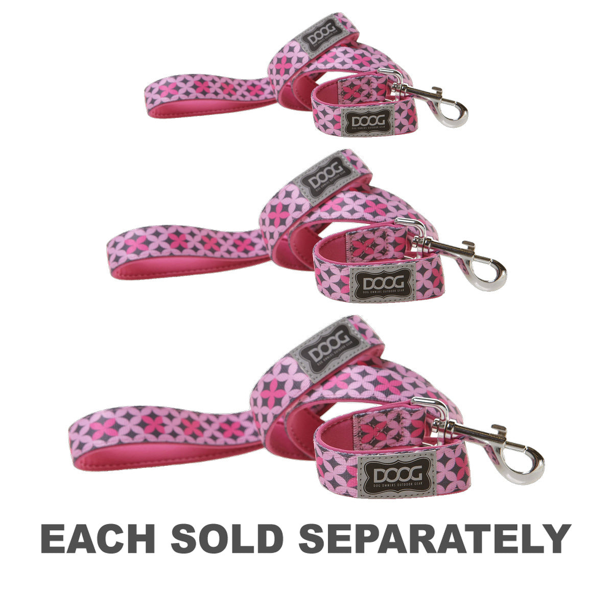 Doog Toto Dog Lead (Pink & Grey)
