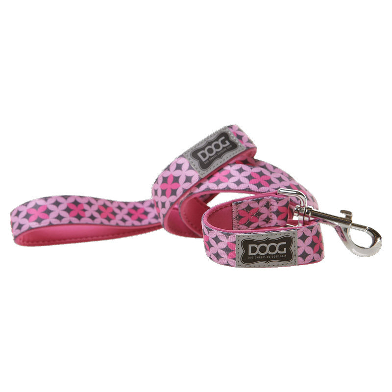 Doog Toto Dog Lead (Pink & Grey)