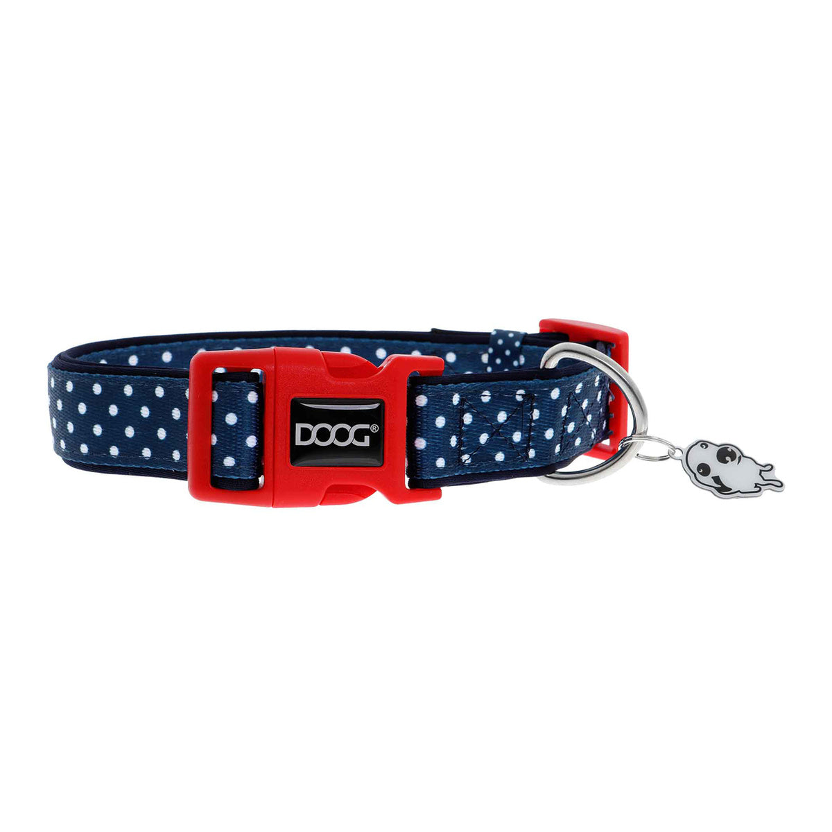 Doog Stella Dog Collar (Navy with White Spots)