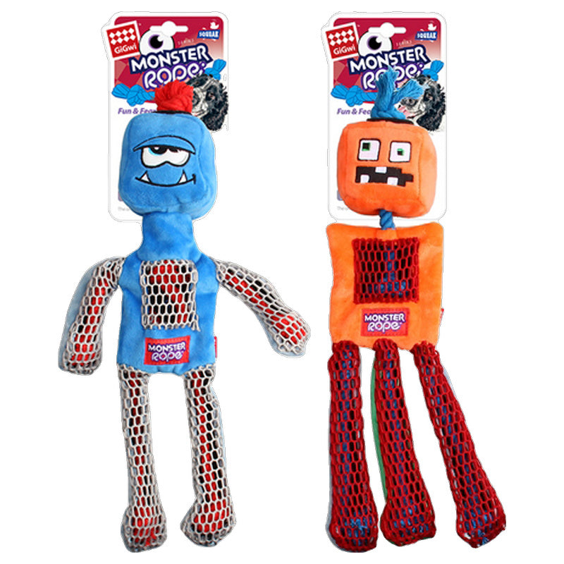 Gigwi Monster Rope Dog Toy Squeaker (Medium/Large)