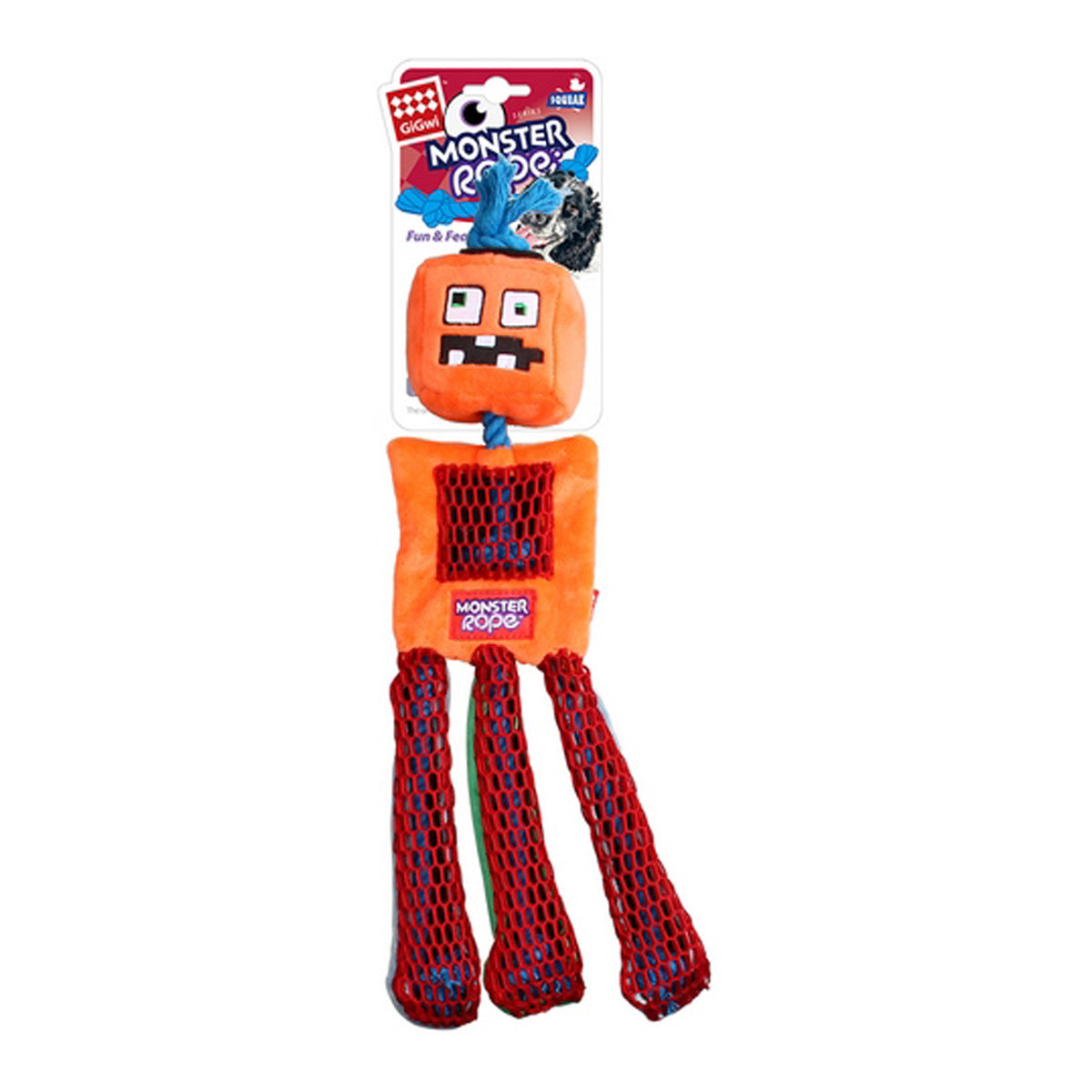 Gigwi Monster Rope Dog Toy Squeaker (Medium/Large)