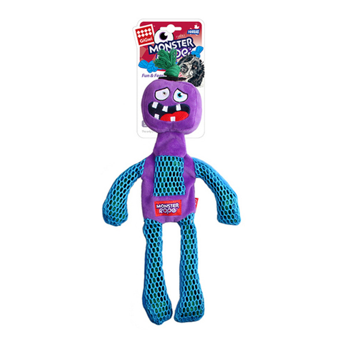 Gigwi Monster Rope Dog Toy Squeaker (Medium/Large)