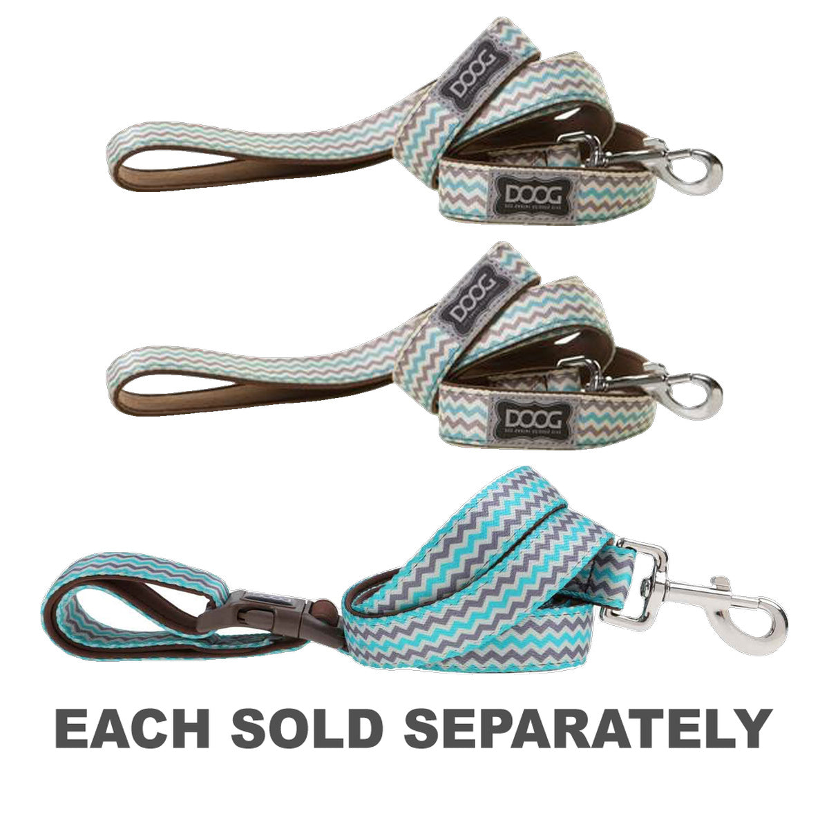 Doog Benji Lead with Brown & Blue Zigzag