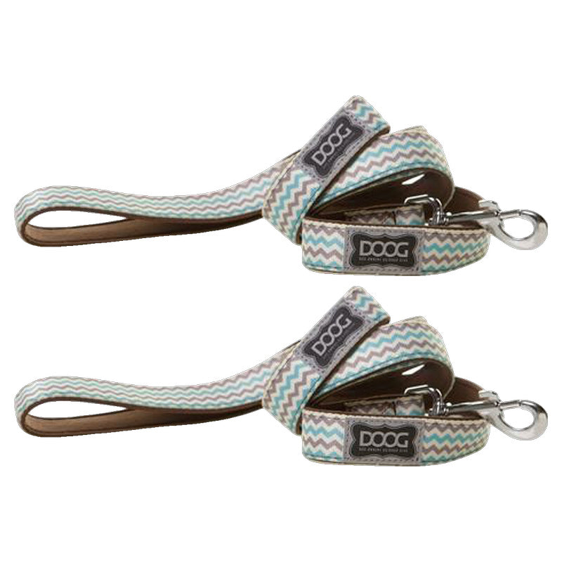 Doog Benji Lead with Brown & Blue Zigzag