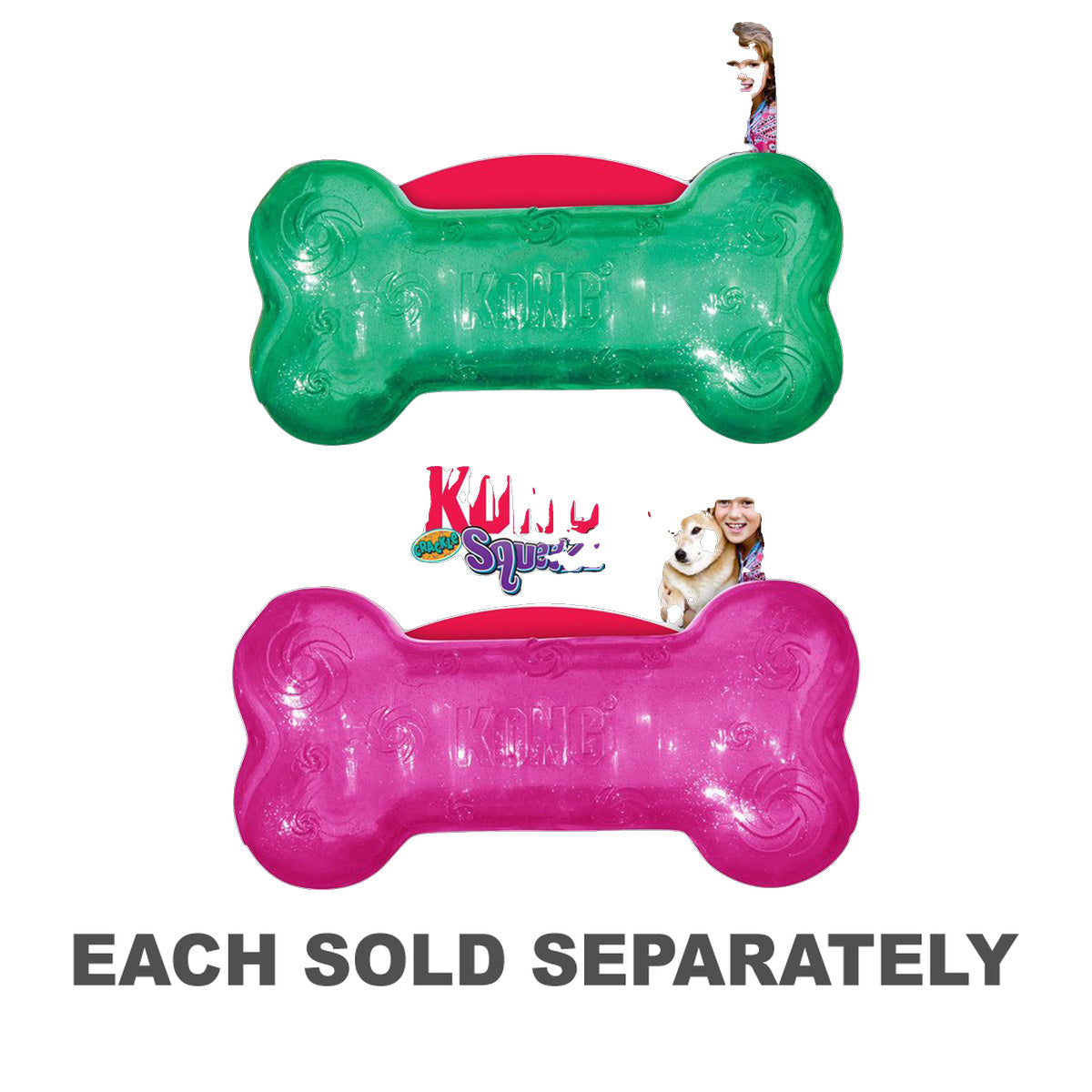 Kong Squeezz Crackle Bone Toy