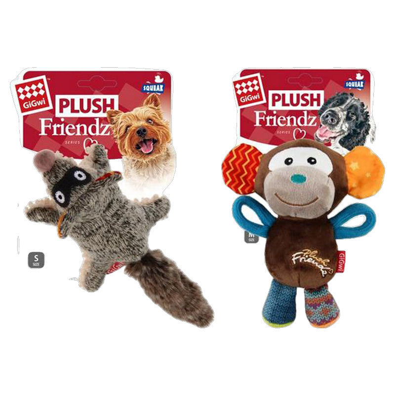 Gigwi Plush Friends Dog Toy with Squeaker