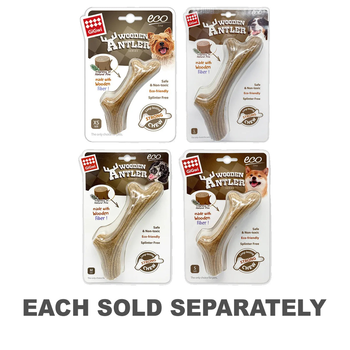 Gigwi Dog Chew Wooden Antler Dog Toy