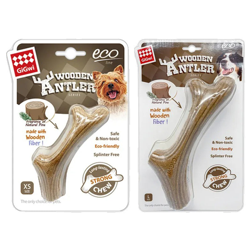 Gigwi Dog Chew Wooden Antler Dog Toy