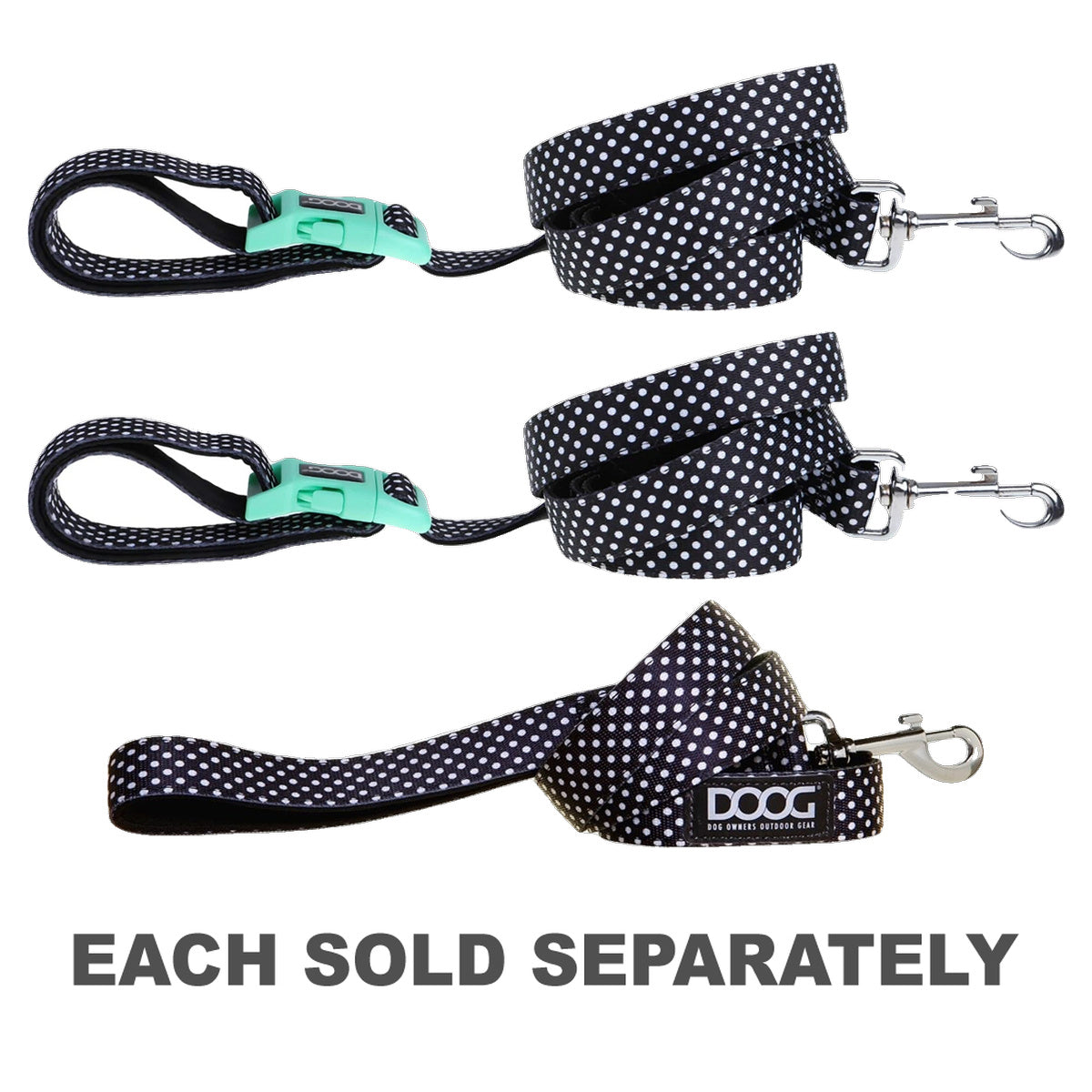 Doog Pongo Dog Lead (Black with White Spots)