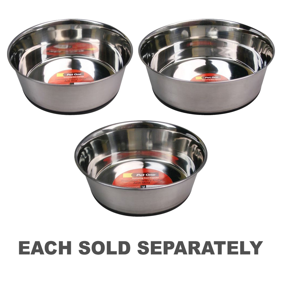 Pet One Heavy Duty Anti Skid Stainless Steel Bowl