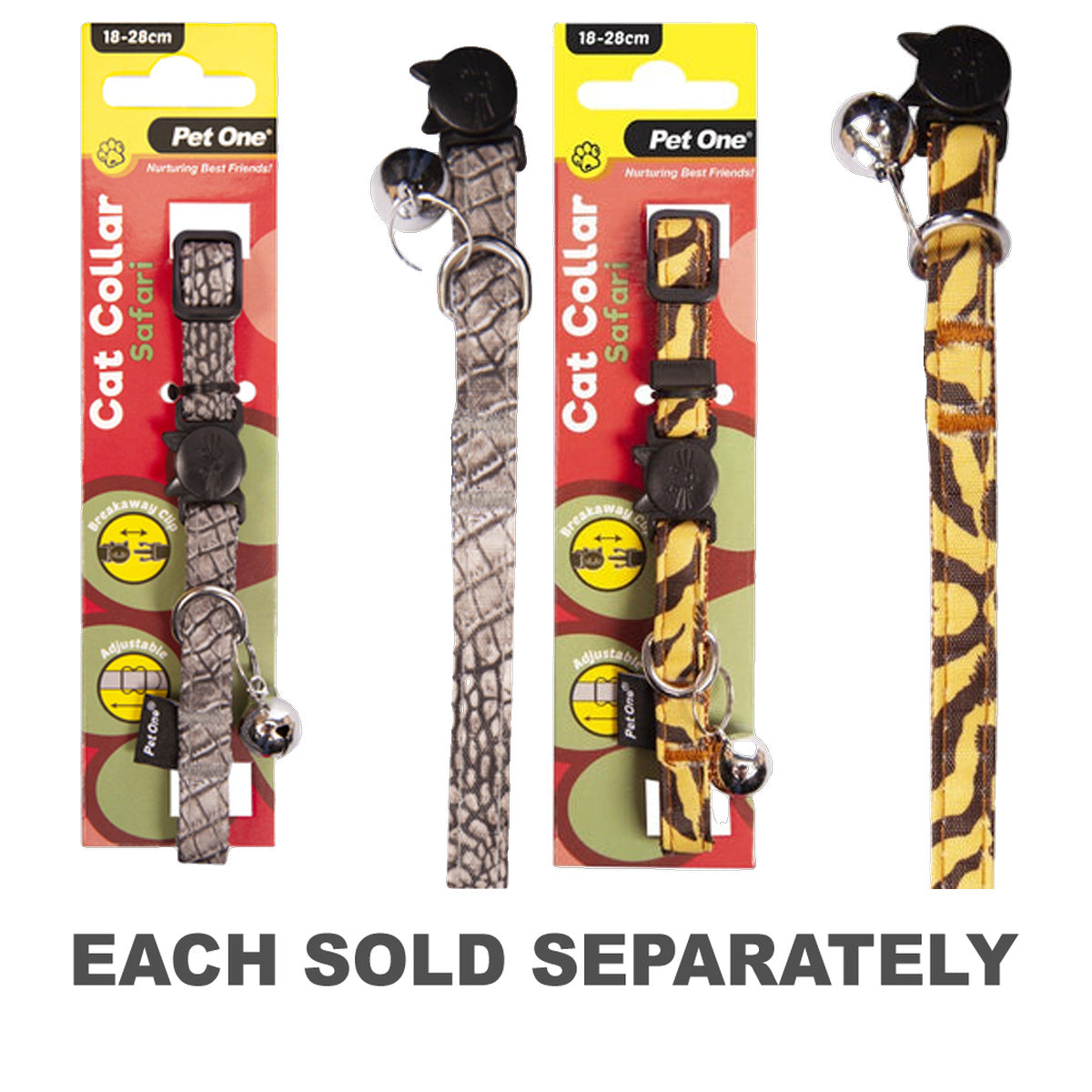Pet One Safari Cat Nylon Collar 18-28cm 10mm