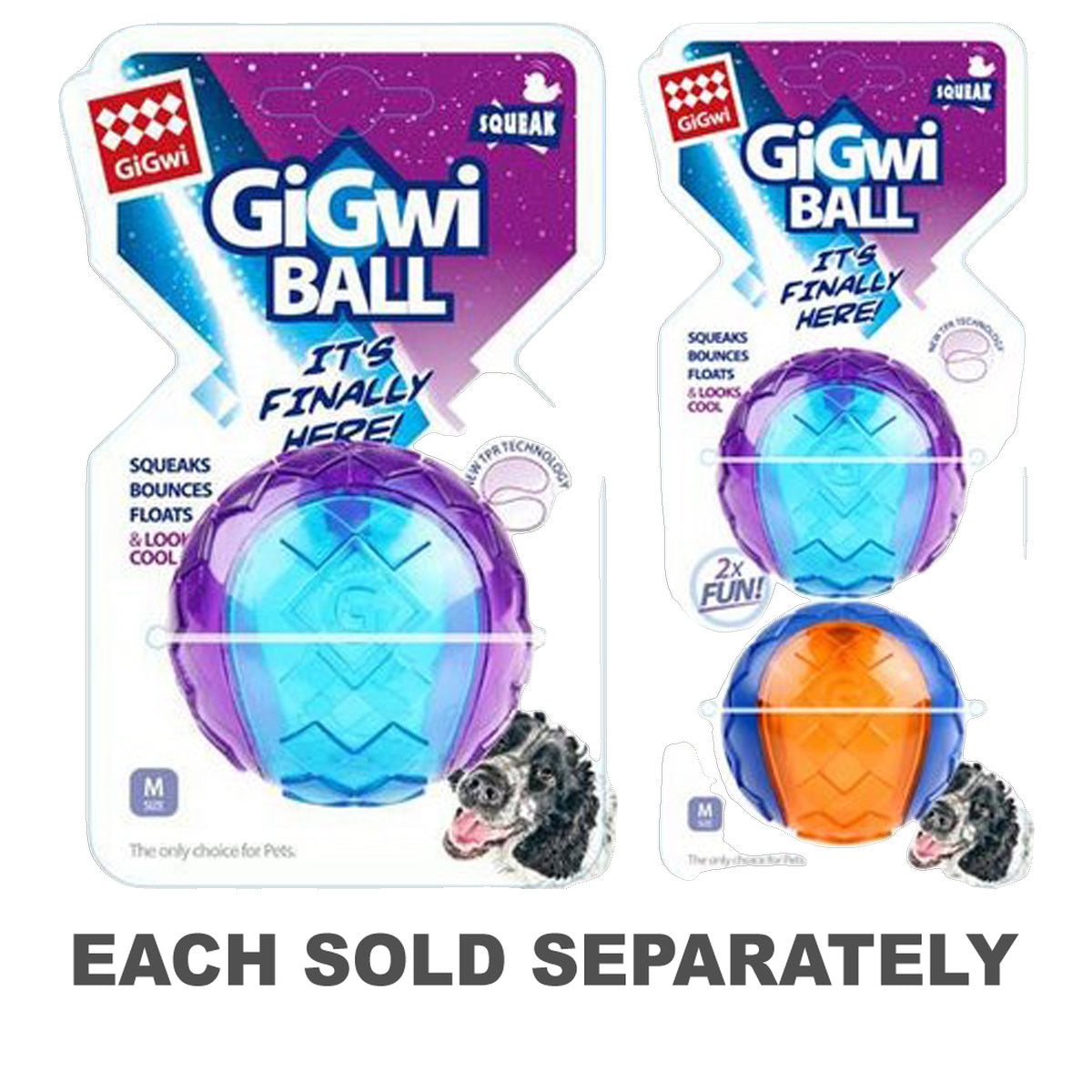 Gigwi Squeaker Ball Dog Toy (Medium)