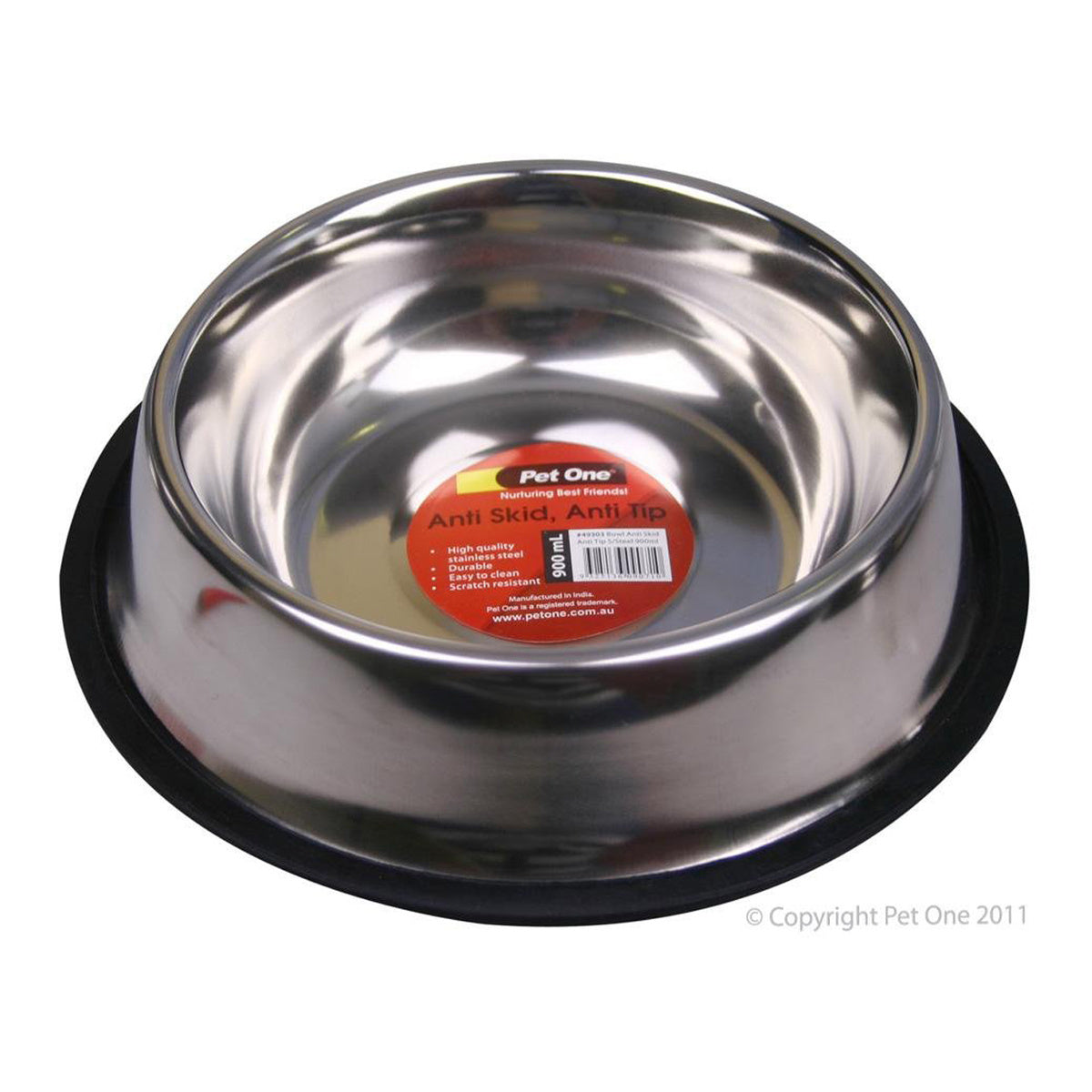Pet One Anti Skid Anti Tip Stainless Steel Bowl