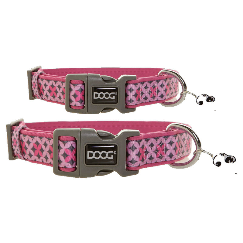 Doog Toto Dog Collar (Pink & Grey)