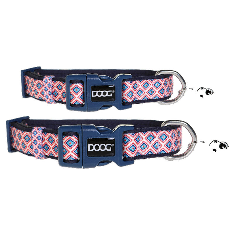 Doog Gromit Collar (Navy Blue w/ Red Chevron)