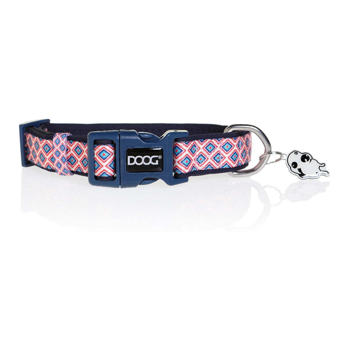 Doog Gromit Collar (Navy Blue w/ Red Chevron)