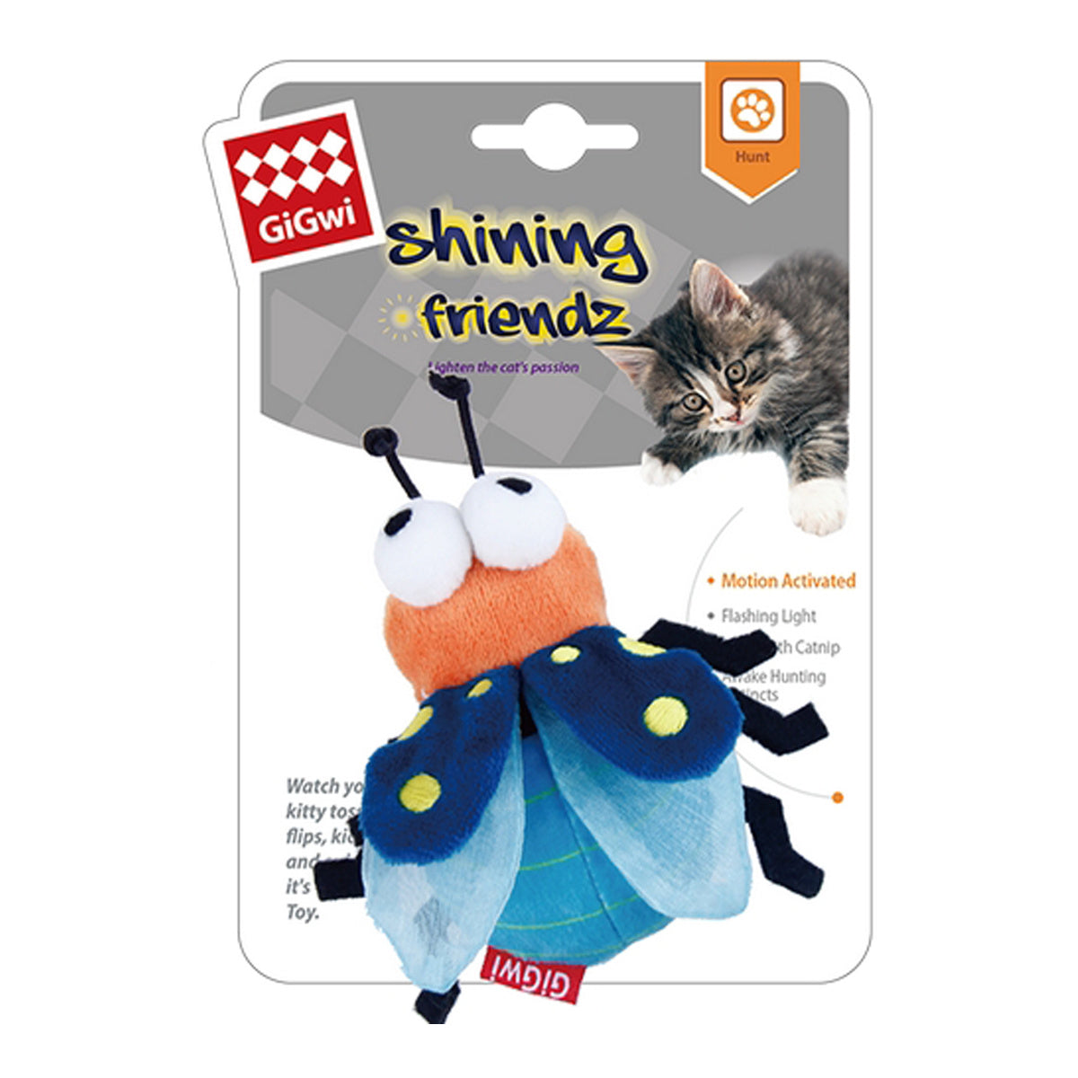 Gigwi Cat Shining Friends Firefly with Catnip Toy