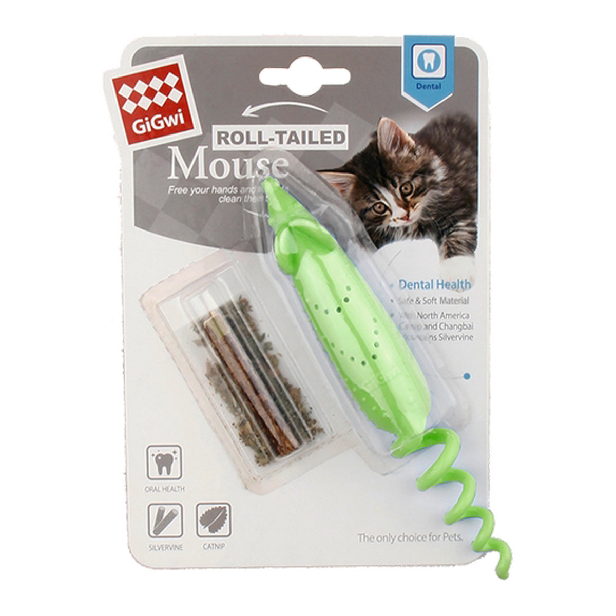 Gigwi Roll Tail Mouse with Catnip Cat Toy